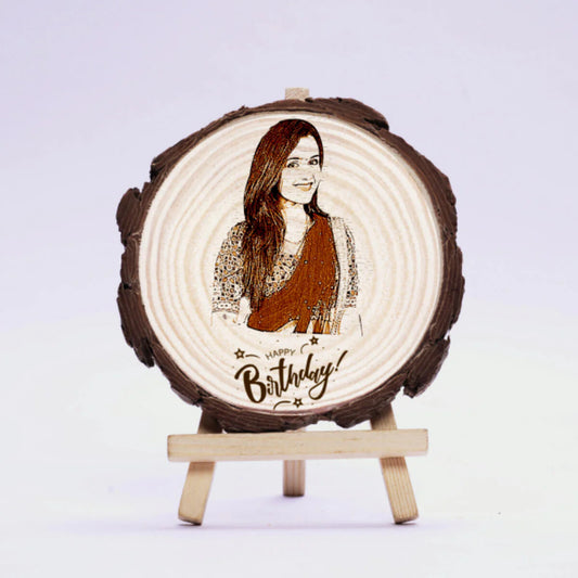 NATURAL WOODEN SLICE PHOTO FRAME