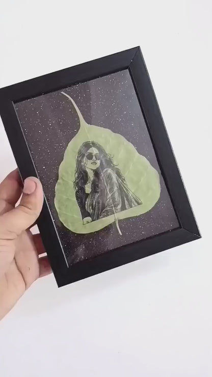 ORIGINAL DRIED LEAF PHOTO ART FRAME
