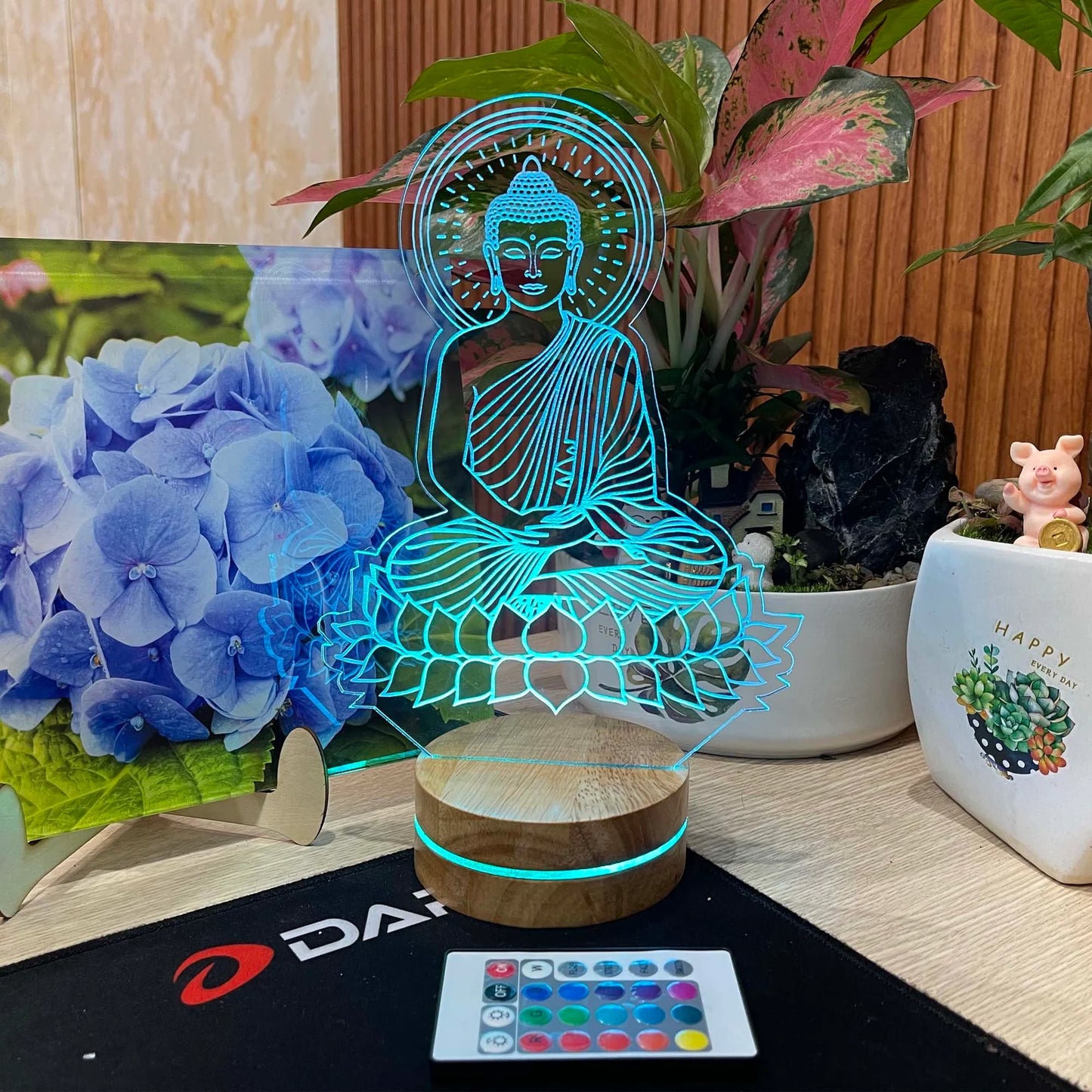 BUDDHA ACRYLIC LED LAMP (MULTICOLOR)