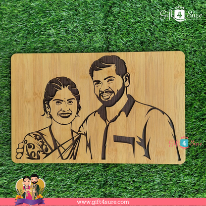 PREMIUM 3D WOODEN PORTRAIT - COUPLE PIC