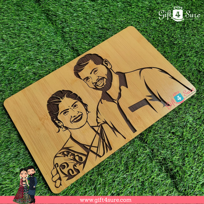 PREMIUM 3D WOODEN PORTRAIT - COUPLE PIC