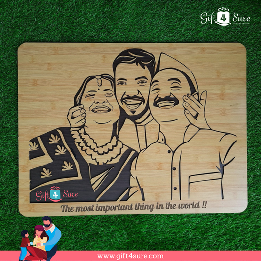 PREMIUM 3D WOODEN PORTRAIT - FAMILY PIC