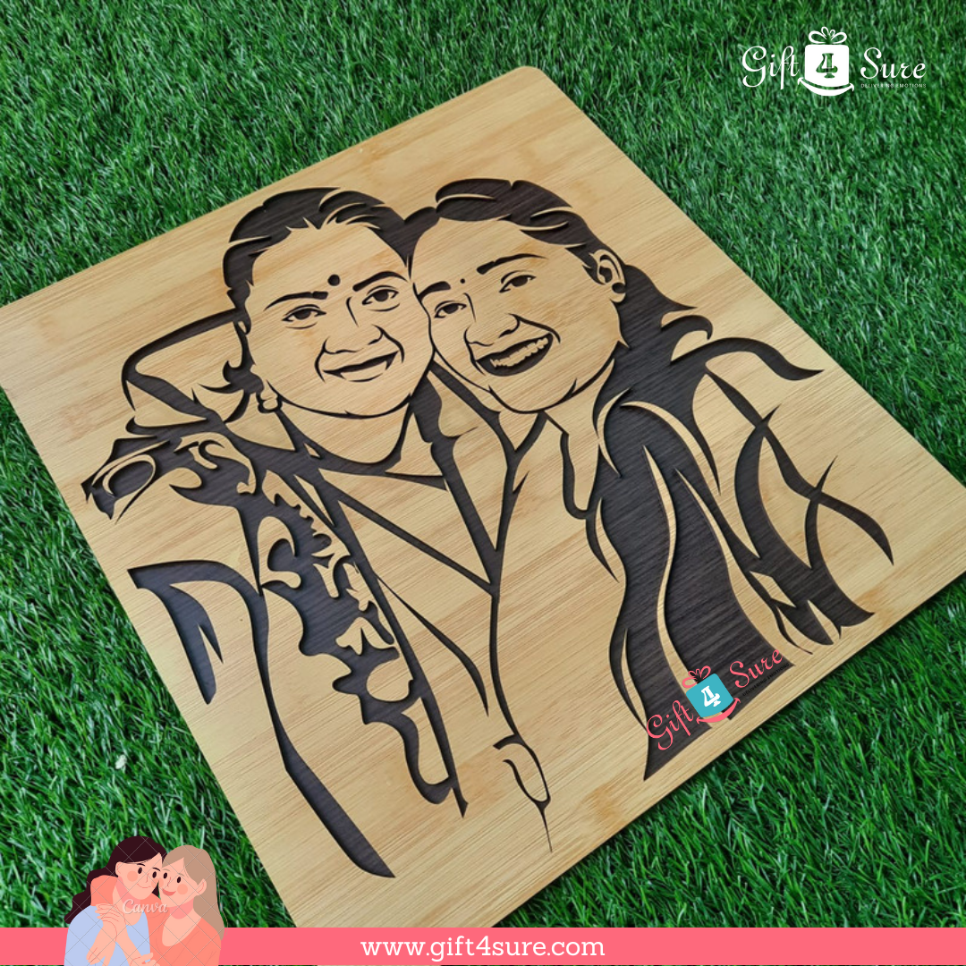 PREMIUM 3D WOODEN PORTRAIT - COUPLE PIC