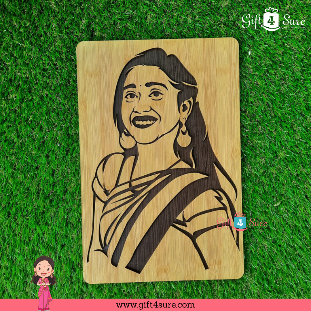 PREMIUM 3D WOODEN PORTRAIT - SINGLE PERSON