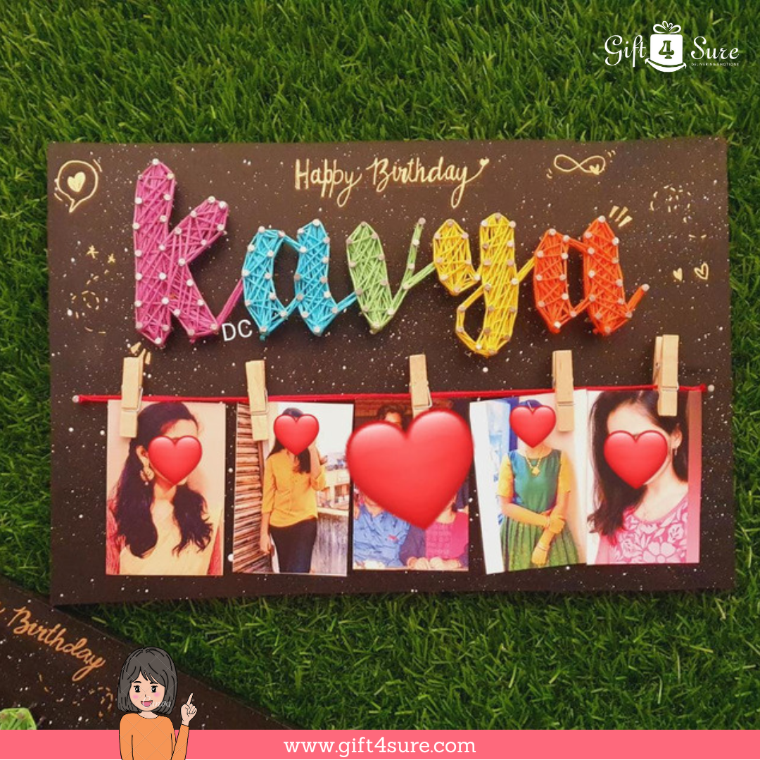 STRING ART NAME BOARD WITH PERSONALISED PICS 