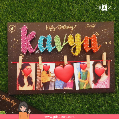 STRING ART NAME BOARD WITH PERSONALISED PICS 