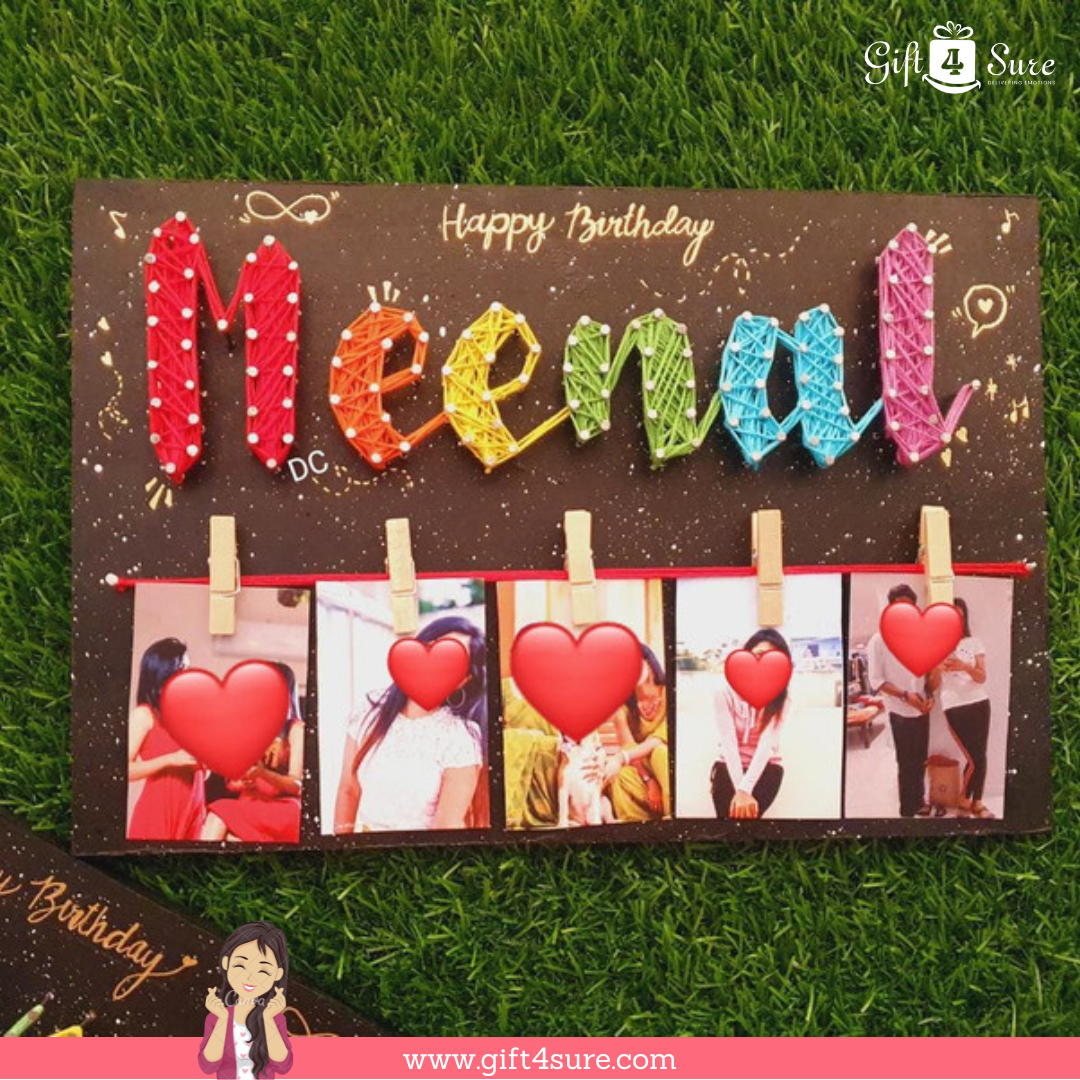 STRING ART NAME BOARD WITH PERSONALISED PICS 