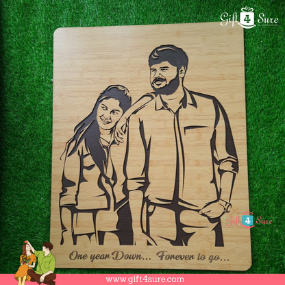 PREMIUM 3D WOODEN PORTRAIT - COUPLE PIC