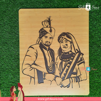 PREMIUM 3D WOODEN PORTRAIT - COUPLE PIC