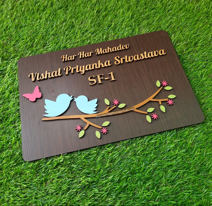 WOODEN HAND-PAINTED NAMEPLATE - WENGE