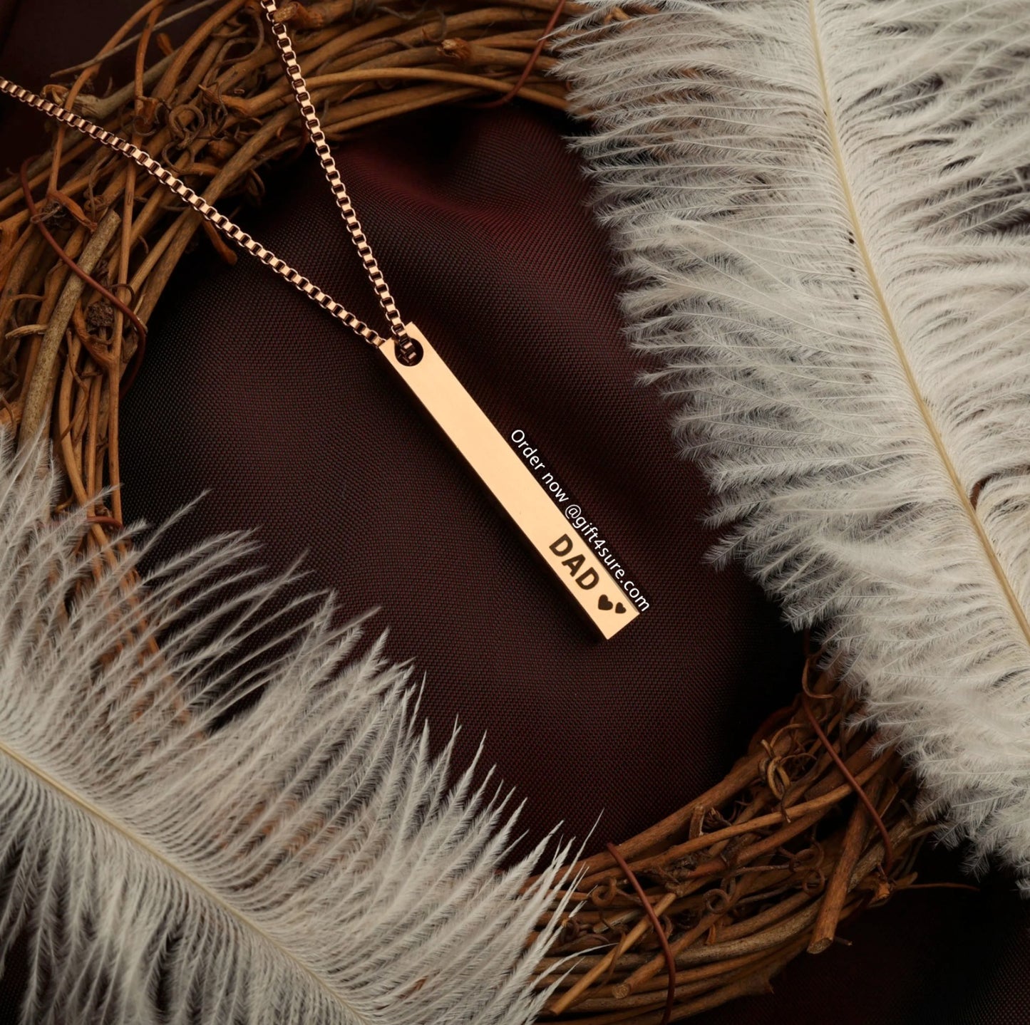 ROSE GOLD – BAR PENDENT